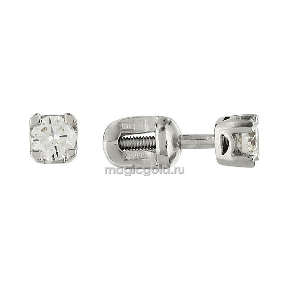 Пуссеты с бриллиантом № 126279