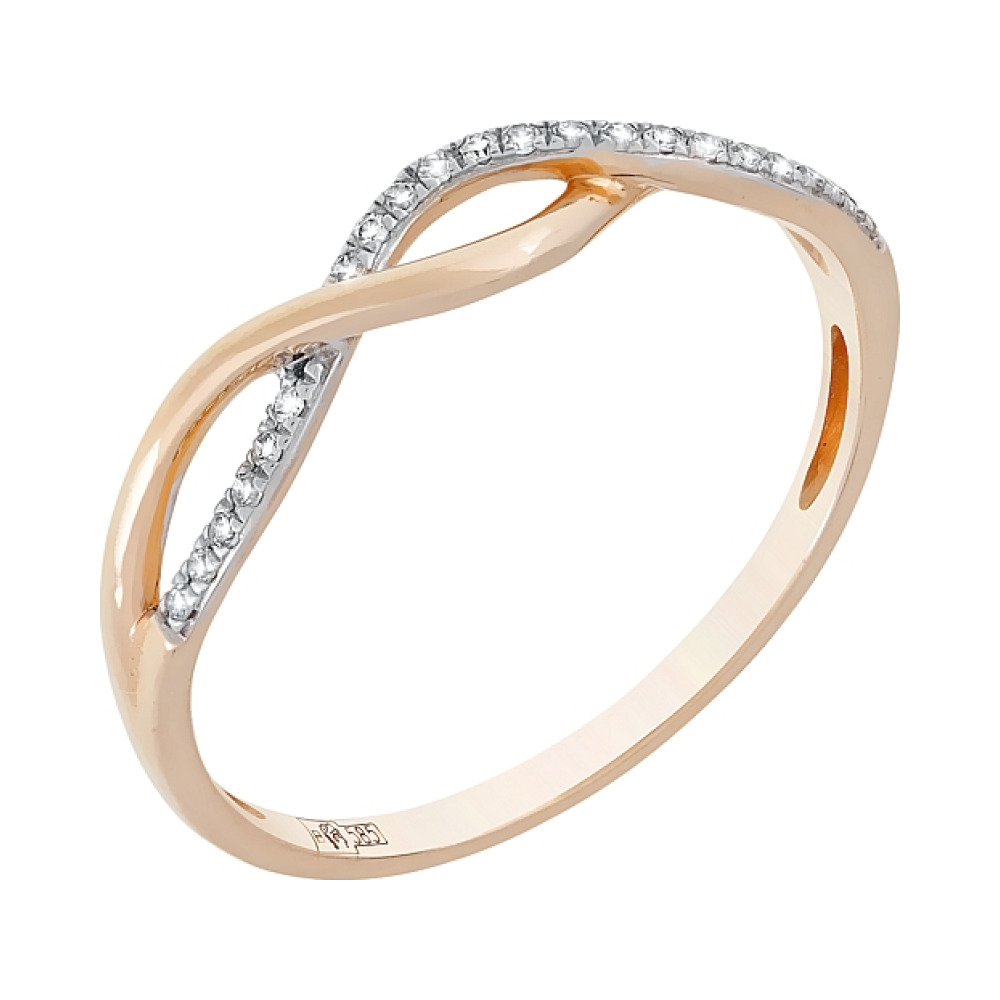 Золотое кольцо с бриллиантом № 112783