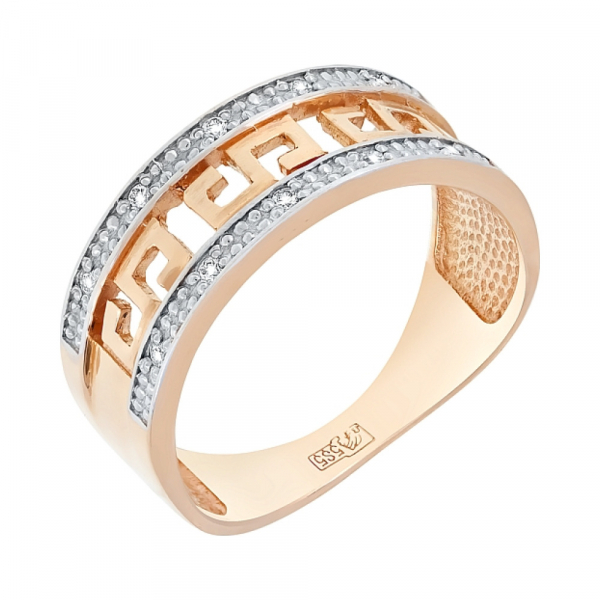 Золотое кольцо с бриллиантом № 70657