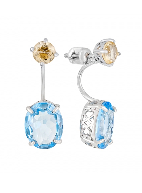 Пуссеты с полудрагоценными вставками   № 126908