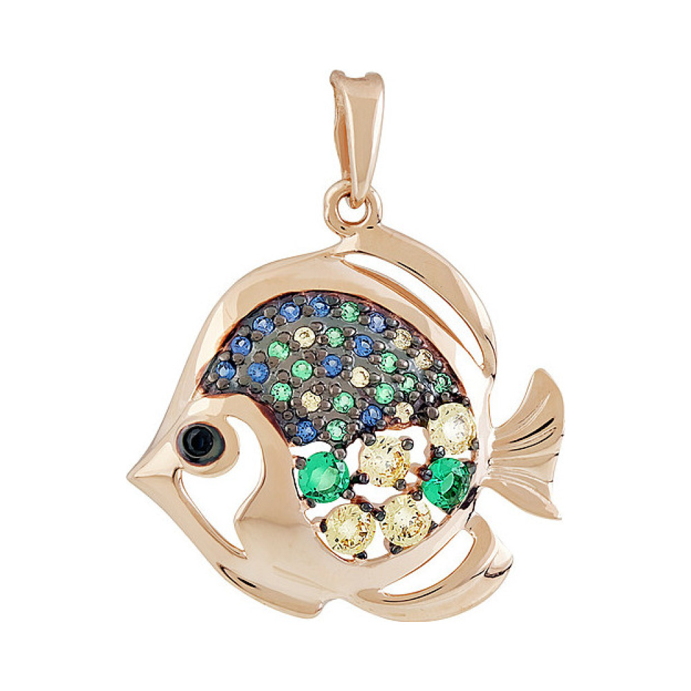 Золотая подвеска с фианитом № 138515