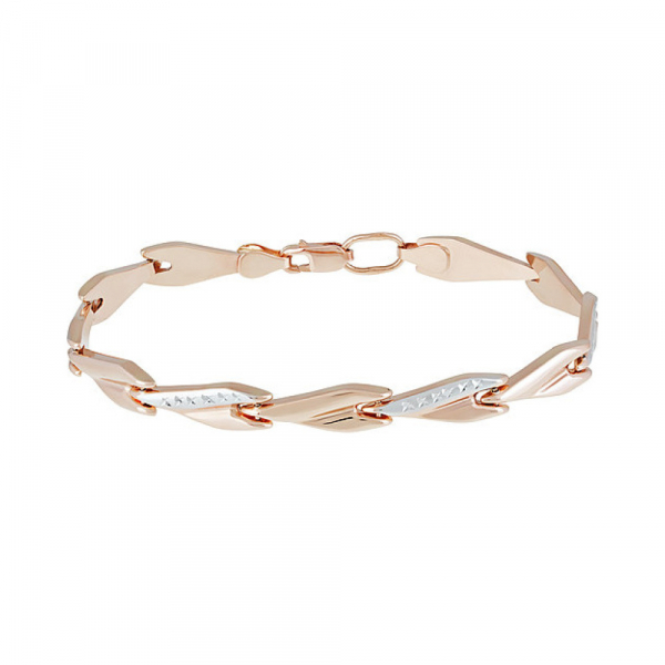 Золотой браслет без камня с алмазкой № 136866