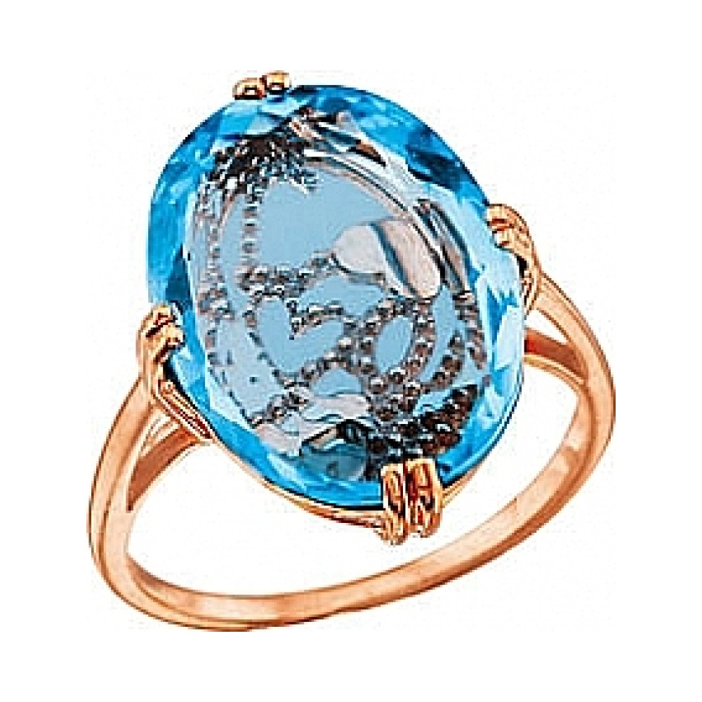 Золотое кольцо с топазом № 35110