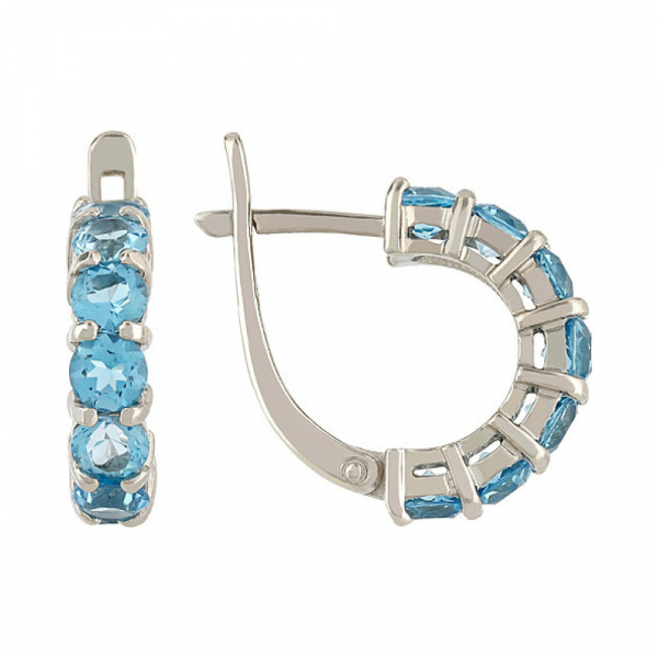 Серебряные серьги с топазом № 105781