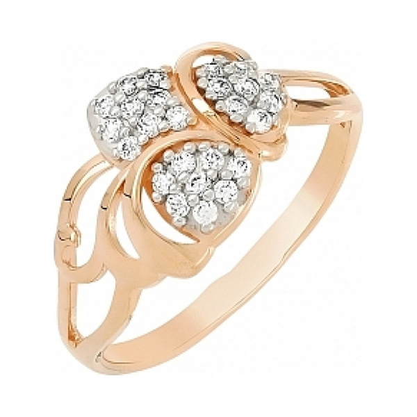 Золотое кольцо с фианитом № 109700