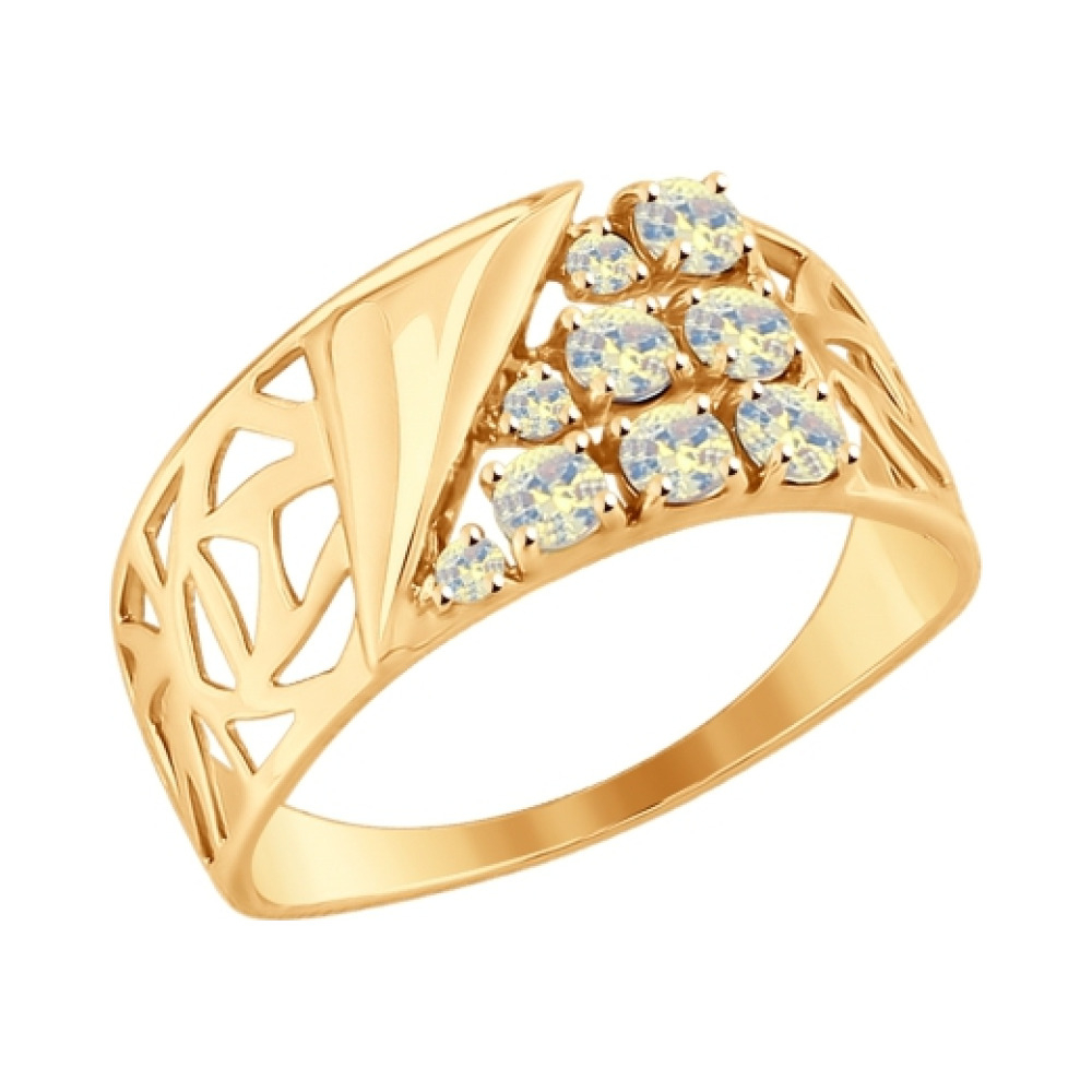 Золотое кольцо с фианитом № 161623