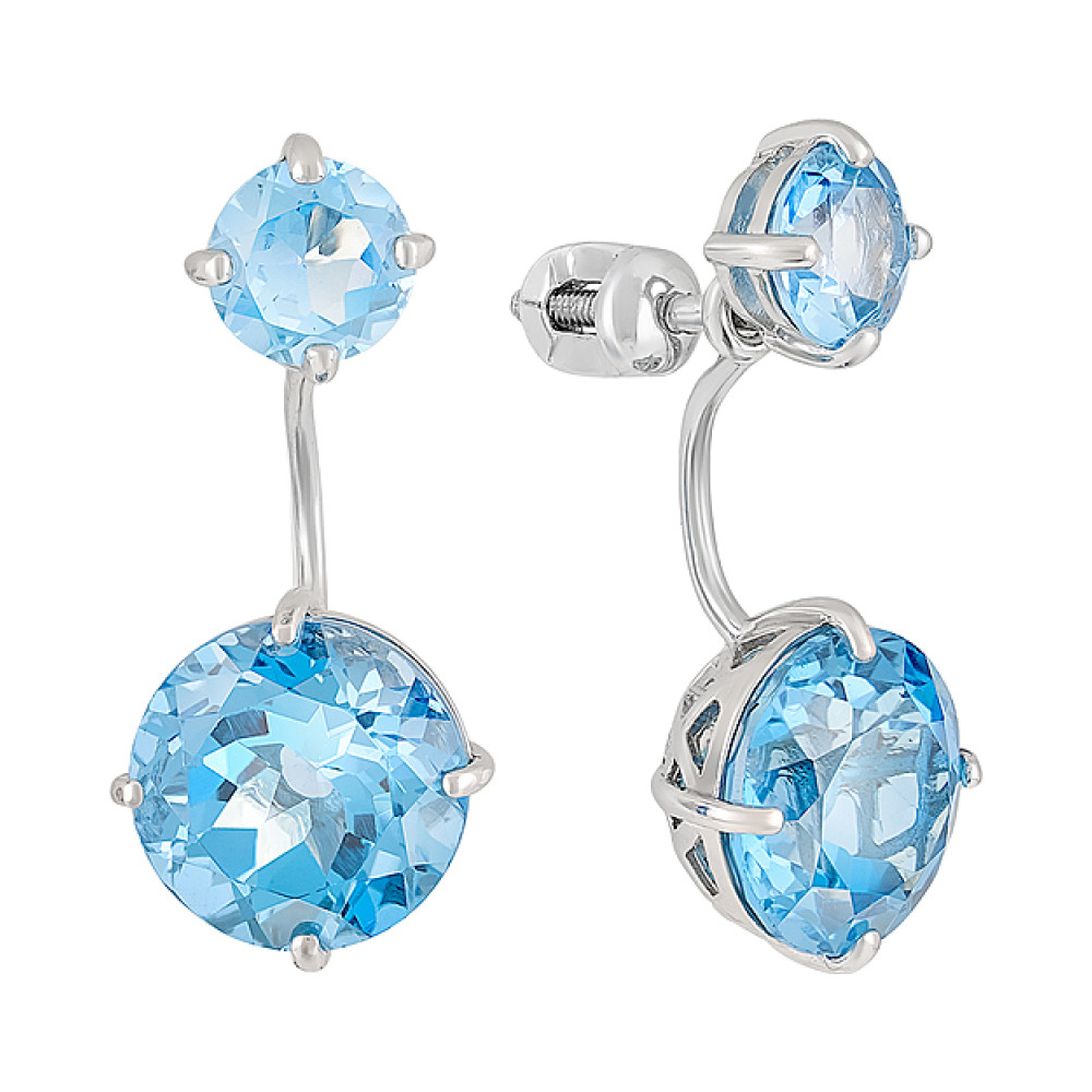 Серебряные серьги с топазом № 126311