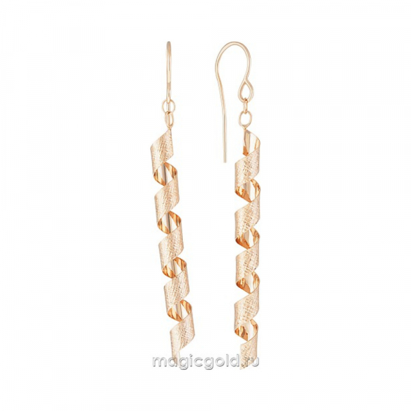 Золотые серьги без камня № 114941