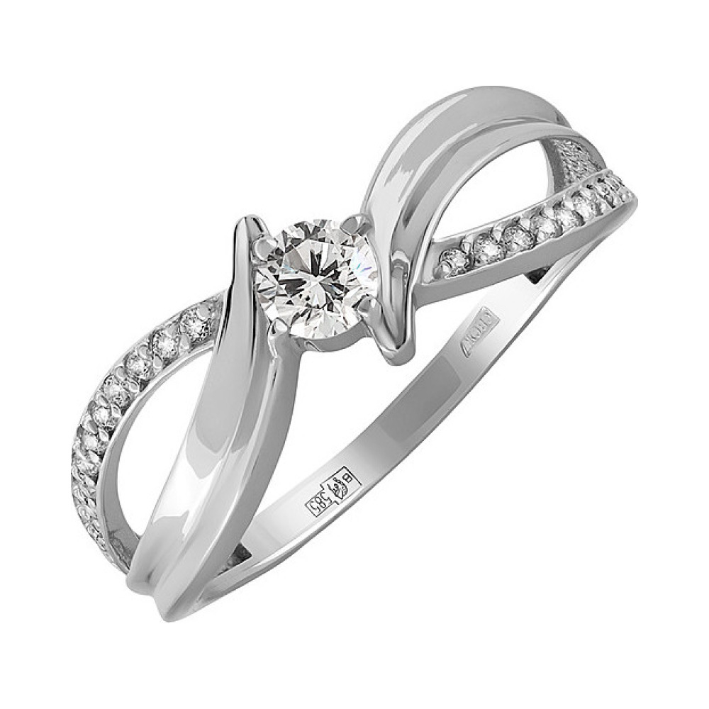 Золотое кольцо с бриллиантом № 134617