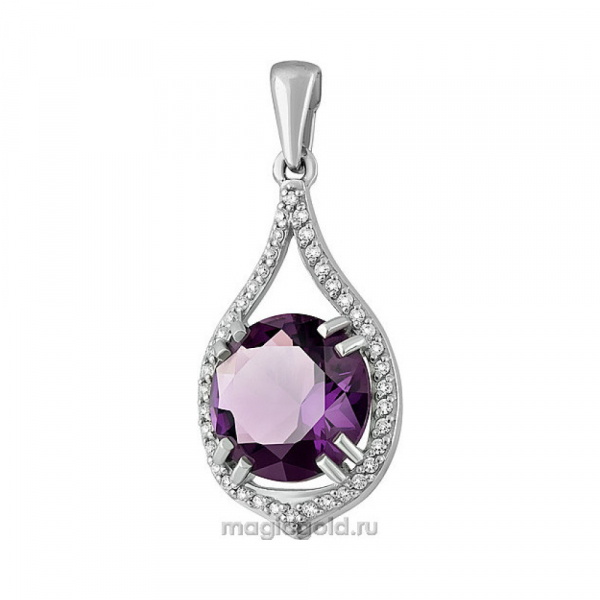 Серебряная подвеска с алпанитом и фианитом № 135038
