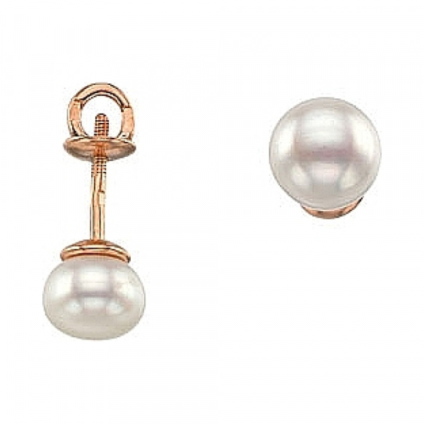  Пусеты с жемчугом № 988