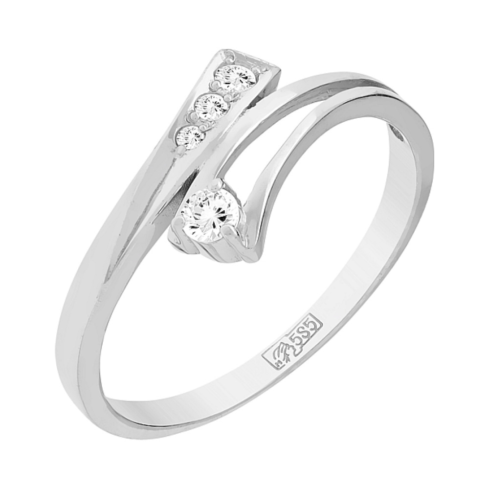 Золотое кольцо с хризолитом и фианитом № 119341