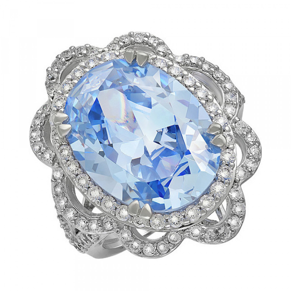 Серебряное кольцо с фианитом № 134731