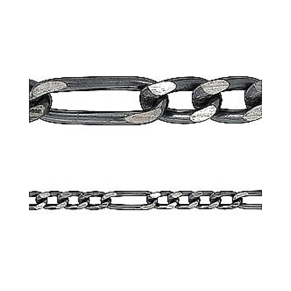 Серебряная цепь фигаро 3 черненый № 31036