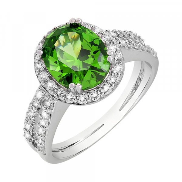 Серебряное кольцо с фианитами № 116616