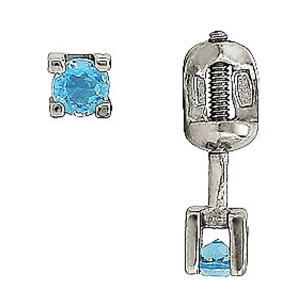 Пуссеты с топазом № 77522