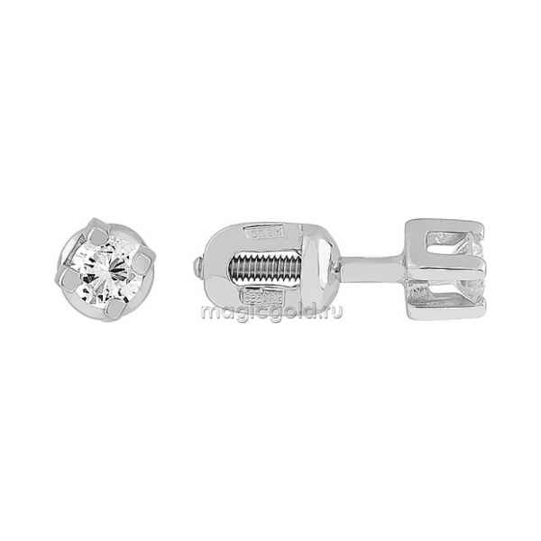 Пуссеты с бриллиантом № 123778