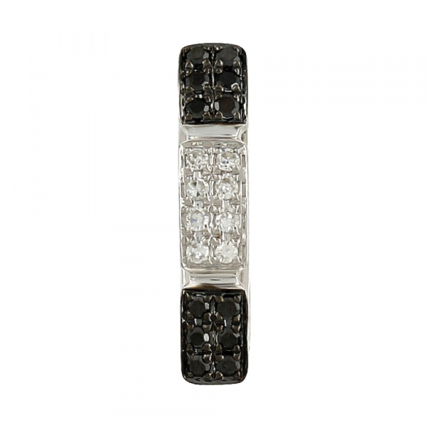 Золотая подвеска с чёрными и белыми бриллиантами № 106670