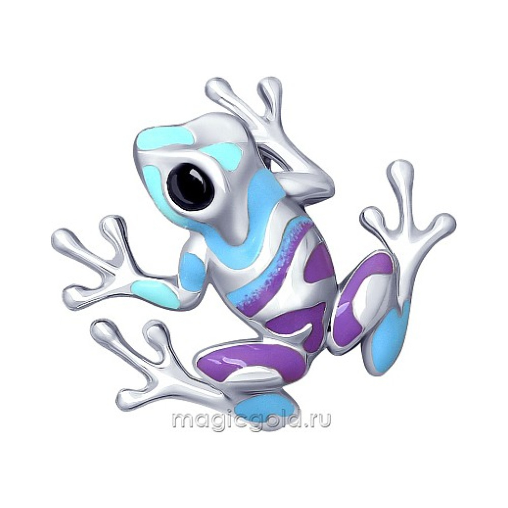 Серебряная брошь с эмалью № 165806