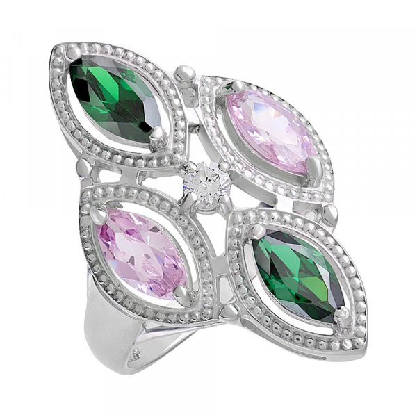 Серебряное кольцо с фианитом № 127981