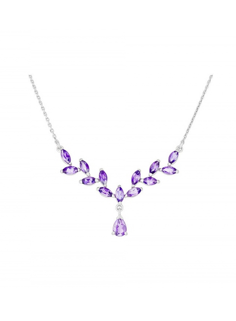 Серебряное колье с аметистом № 123907