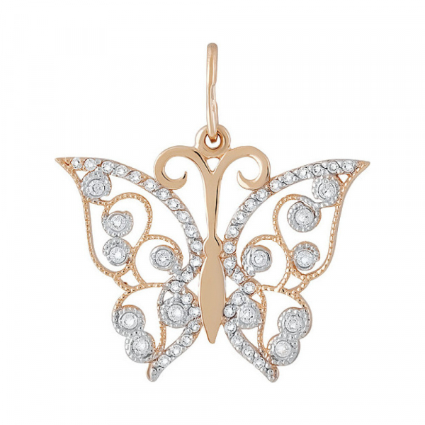 Золотая подвеска с фианитом № 133449