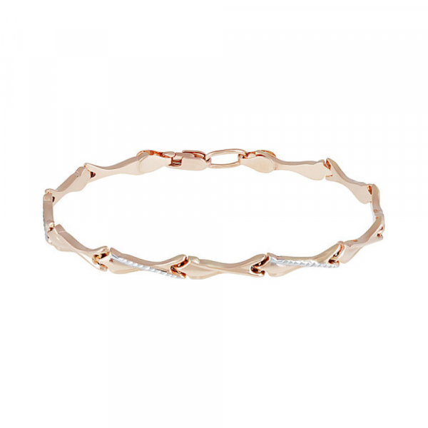 Золотой браслет без камня с алмазкой № 136865