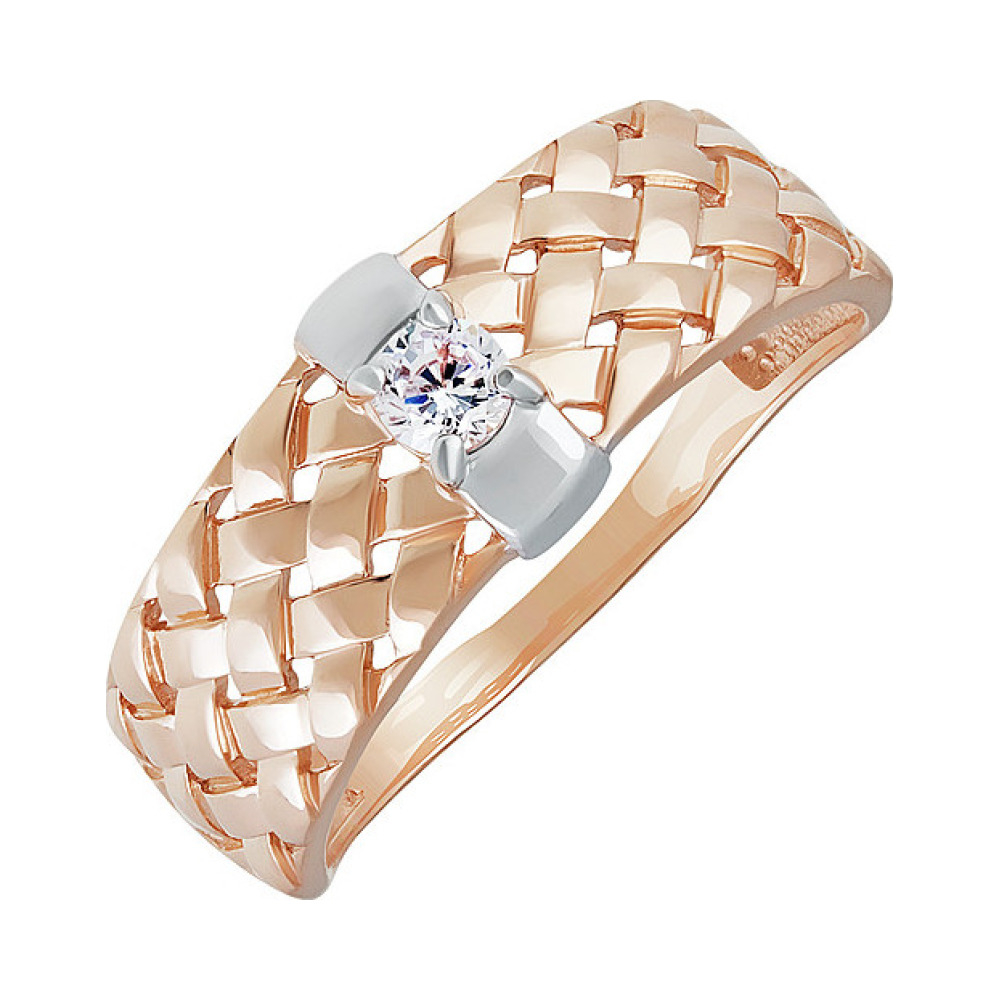 Золотое кольцо с фианитом № 138030