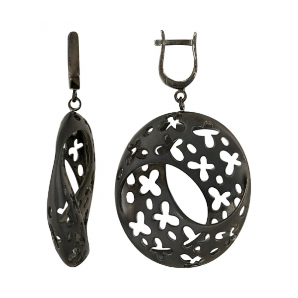 Серебряные серьги без камня № 106694