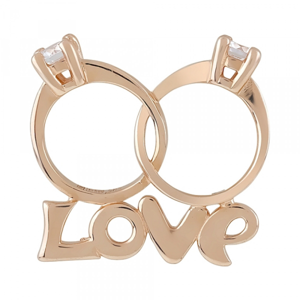 Золотая подвеска с фианитами № 121352