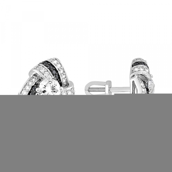 Серебряные серьги с фианитами № 112742