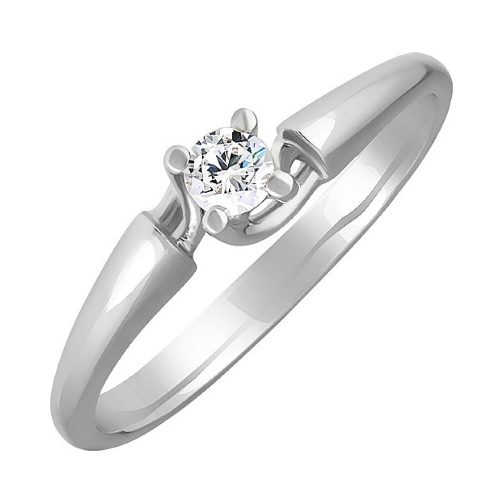 Золотое кольцо с бриллиантом № 129089