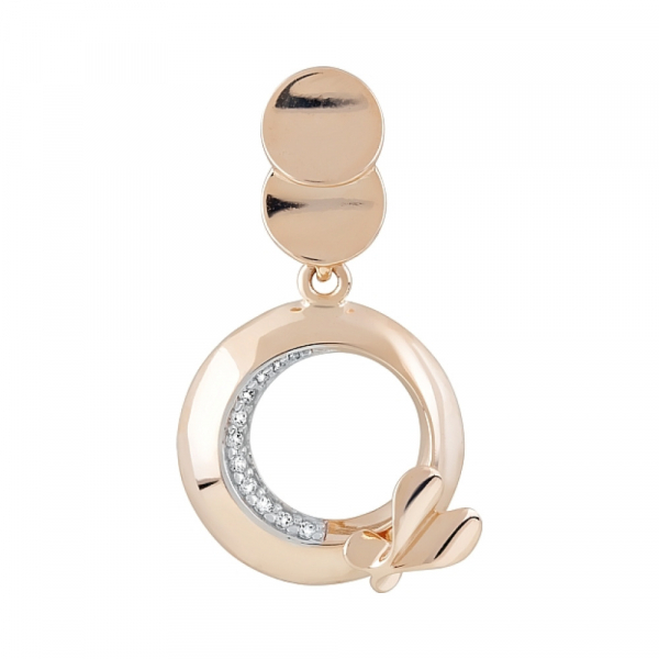 Золотая подвеска с фианитами № 121990