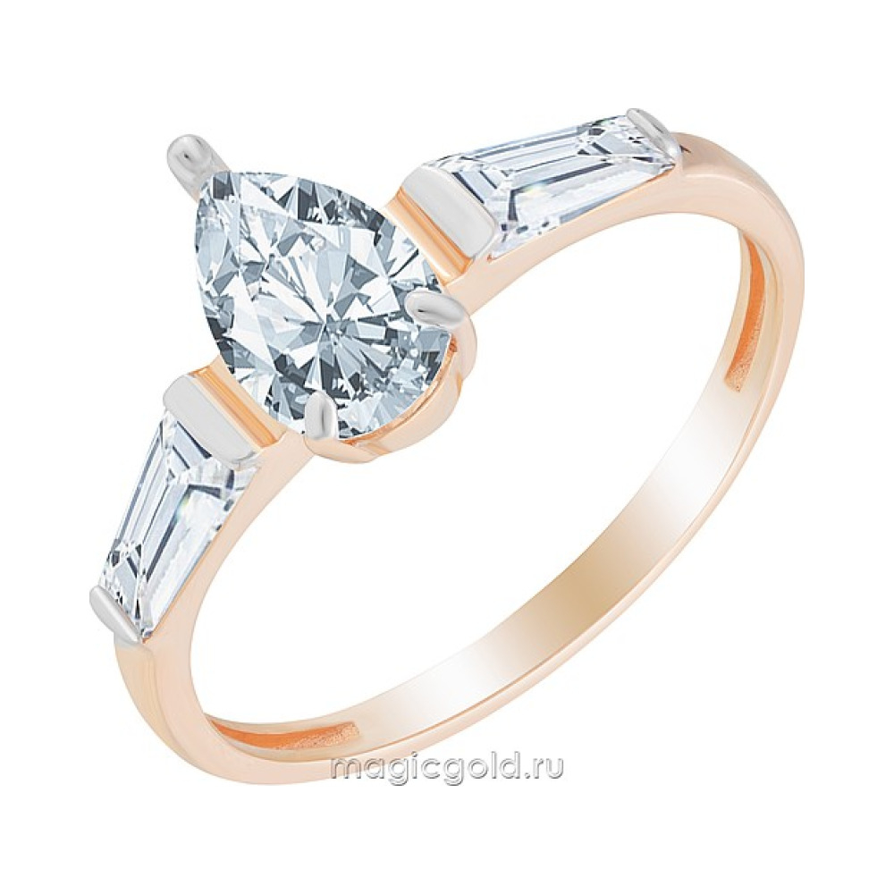 Золотое кольцо с фианитом № 172110