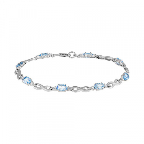 Серебряный браслет с топазом и фианитом № 134112