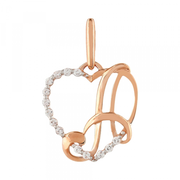 Золотая подвеска с фианитами № 104236