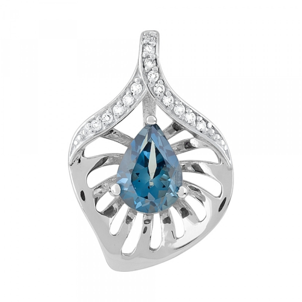 Золотая подвеска с топазом и фианитом № 120061