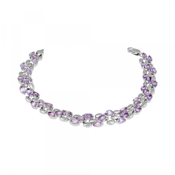 Серебряный браслет с аметистом № 134093
