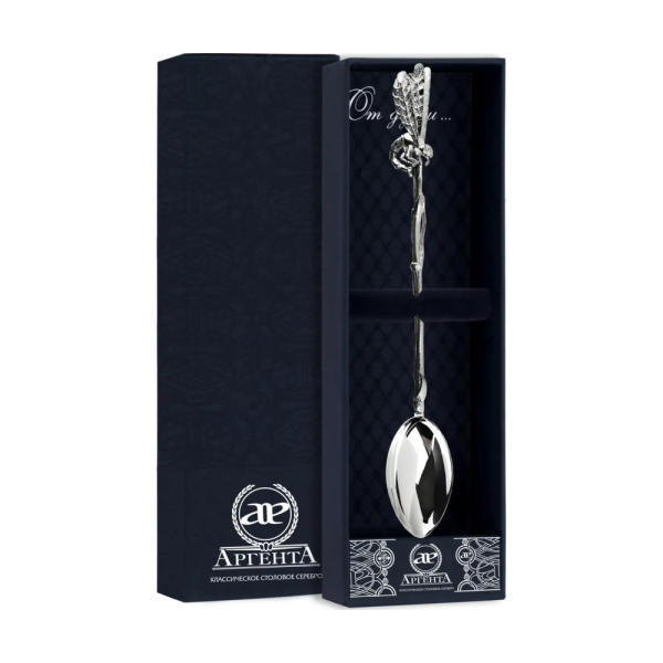 Ложка для размешивания кофе Стрекоза из серебра 925 пробы