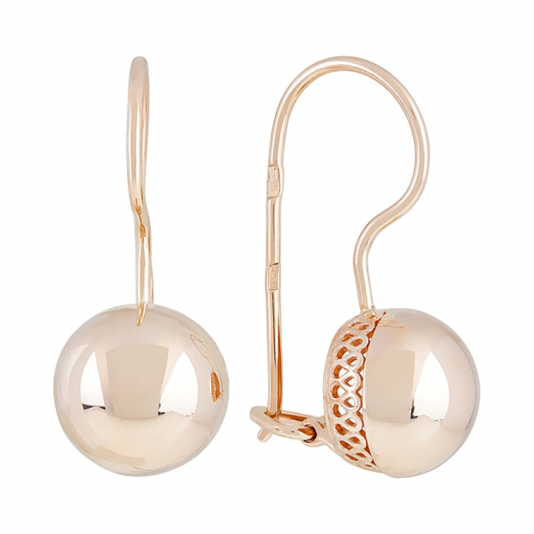 Золотые серьги без камня № 122301