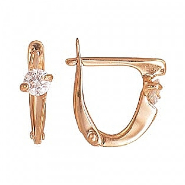 Золотые серьги с фианитом № 2476