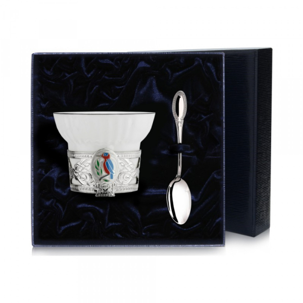 Чашка чайная «Зимородок» с эмалью