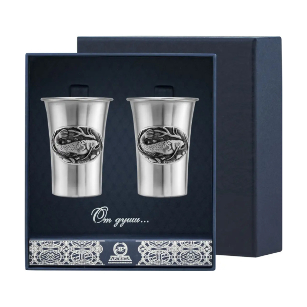 Набор стопок Сом с чернением из серебра 925 пробы