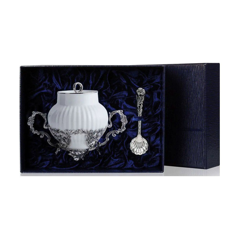 Набор Симфония: сахарница и совок для сахара из серебра 925 пробы