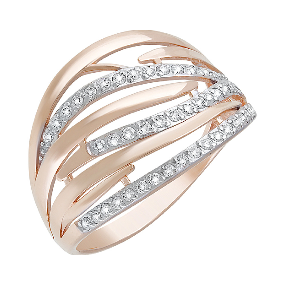 Золотое кольцо с фианитами № 126816