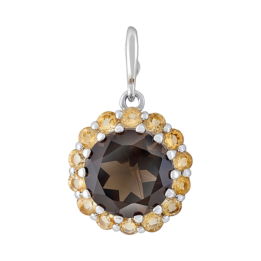 Серебряная подвеска с полудрагоценными вставками № 128039