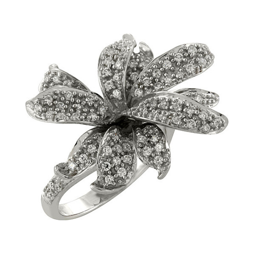 Серебряное кольцо с фианитами № 98197