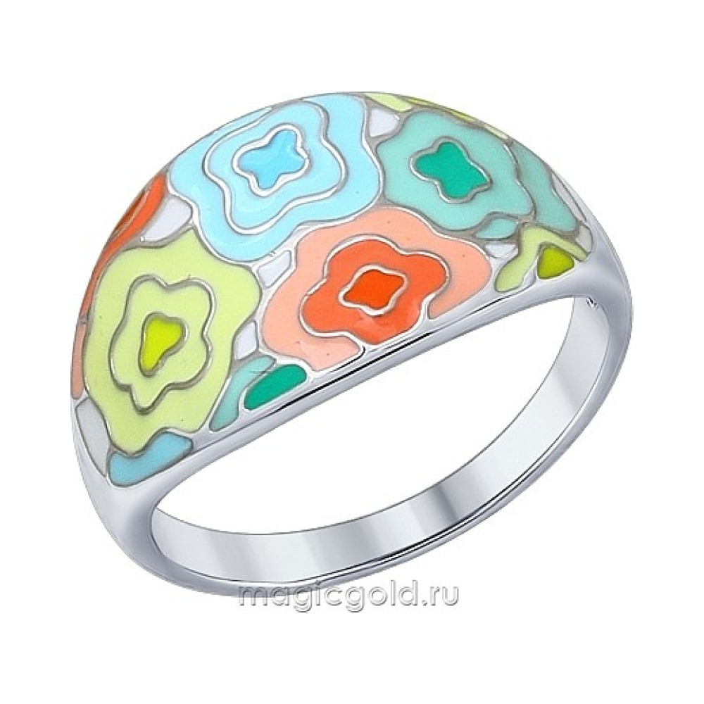 Серебряное кольцо с эмалью № 138893