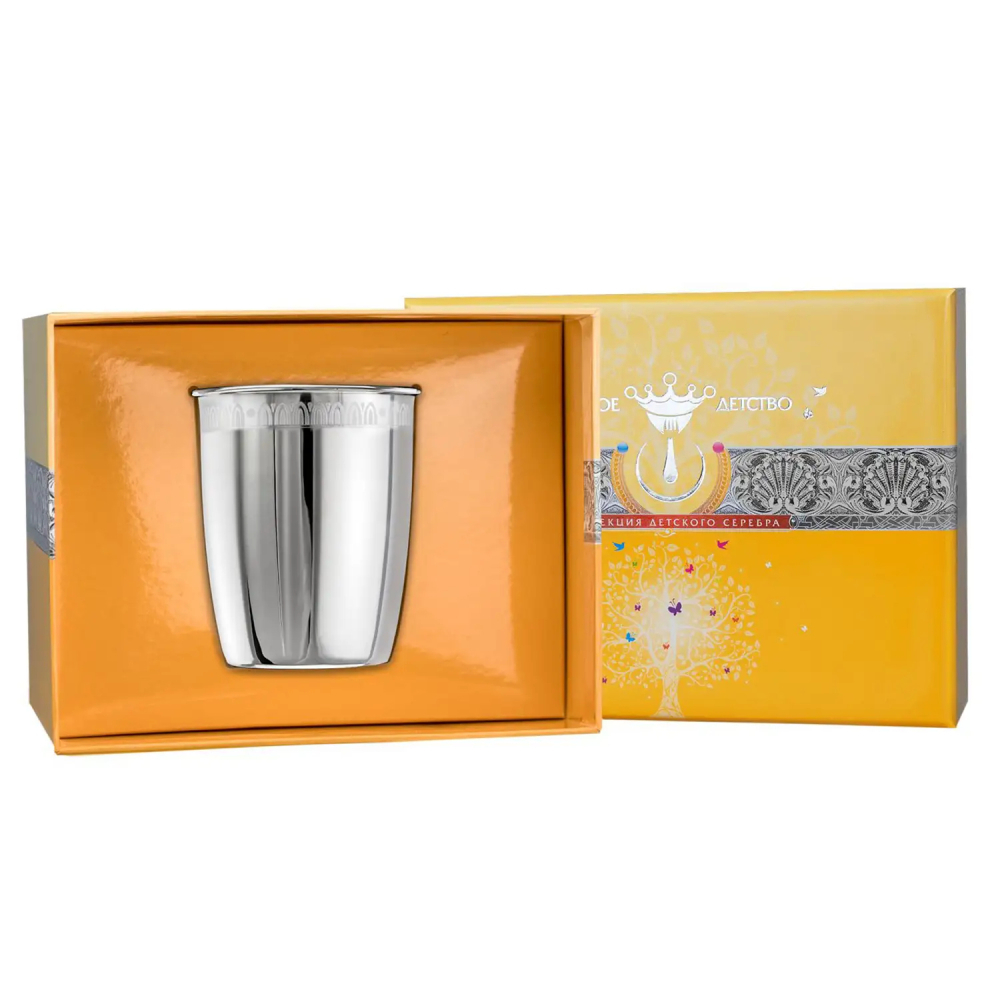 Стакан с рисунком Император из серебра 925 пробы