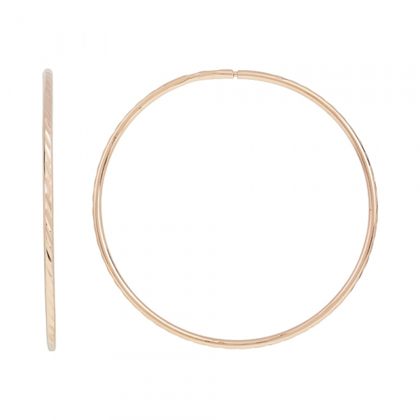 Золотые серьги конго с алмазной гранью № 116995